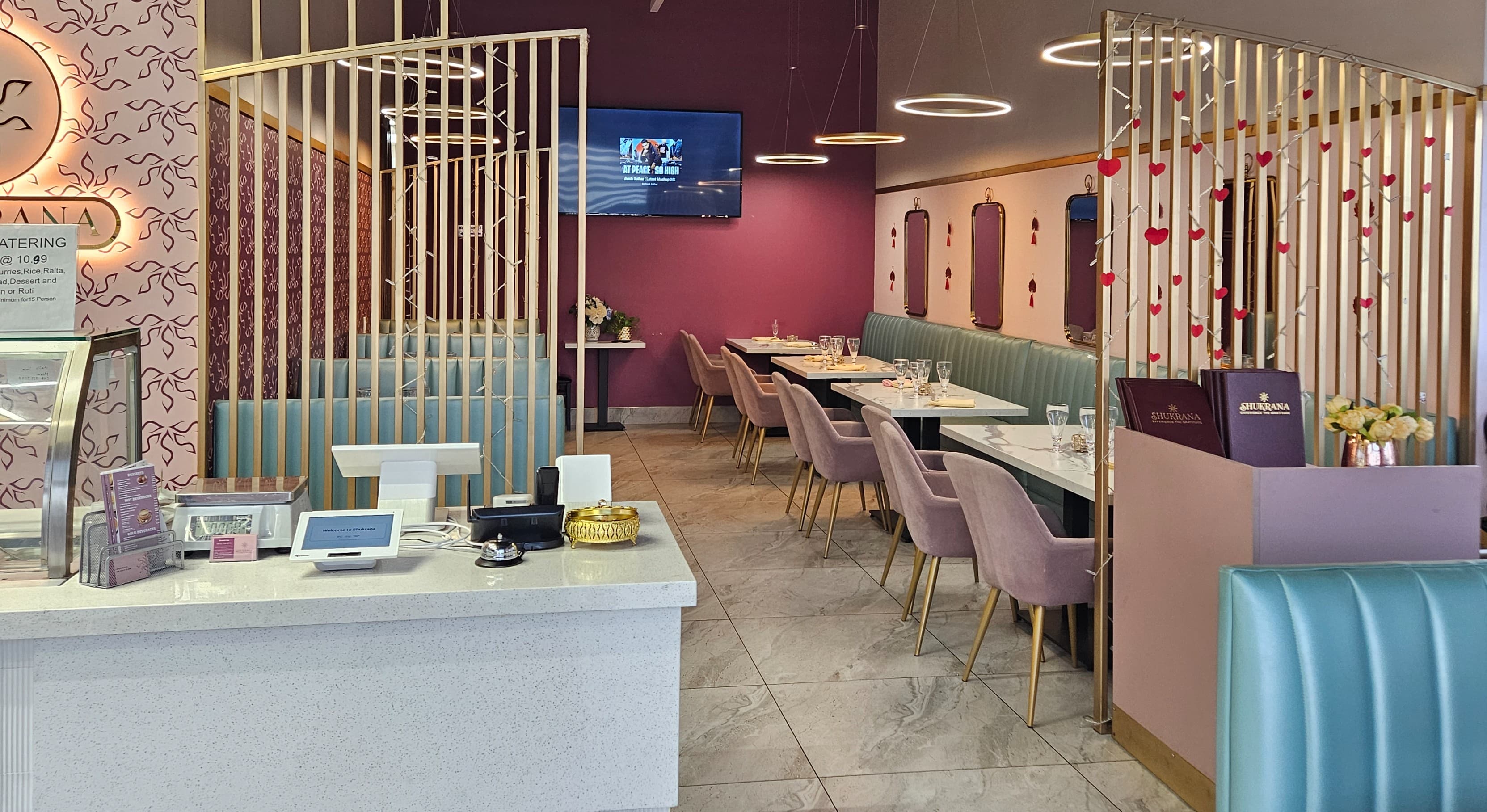 Dining area at Shukrana in Brampton